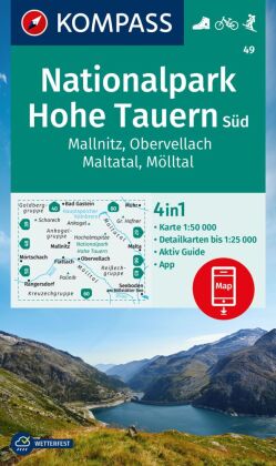 KOMPASS Wanderkarte 49 Nationalpark Hohe Tauern Süd, Mallnitz, Obervellach, Maltatal, Mölltal 1:50.0