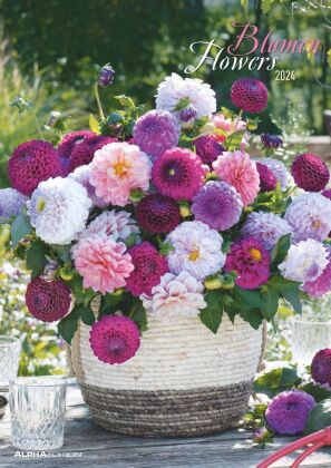 Blumen 2024 - Bildkalender A3 (29,7x42 cm) - Flowers - mit Feiertagen (DE/AT/CH) - Wandkalender - Bl