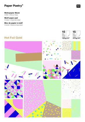 Motivpapier-Block, Konfetti Hotfoil