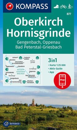 KOMPASS Wanderkarte 877 Oberkirch, Hornisgrinde, Gengenbach, Oppenau, Bad Peterstal-Griesbach 1:25.0