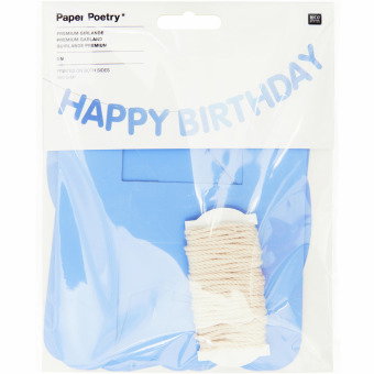 Girlande Happy Birthday, Blau FSC MIX, 5m