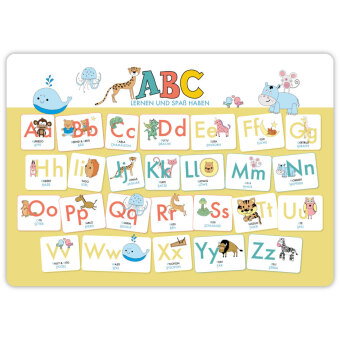 Hochwertiges ABC-Mini-Lernposter der Tiere