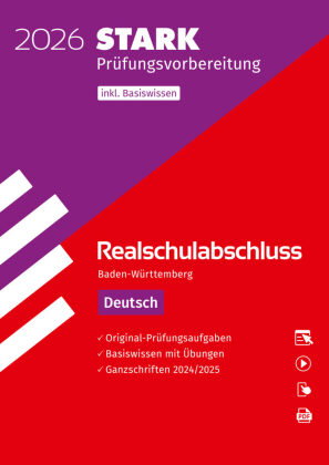 STARK Deutsch - Realschulabschluss 2026 BW - Prüfungsvorbereitung inkl. Basistraining, m. 1 Buch, m.