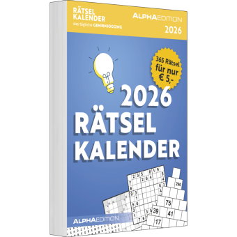 Alpha Edition - Rätselkalender 2026 - Tagesabreißkalender 15×21 cm mit 365 Knobel- & Denksportaufgab