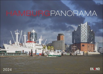 Hamburg Panorama Postkartenkalender 2024. Reise-Kalender mit 12 atemberaubenden Postkarten der Hanse