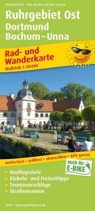 PublicPress Rad- und Wanderkarte Ruhrgebiet Ost, Dortmund, Bochum - Unna