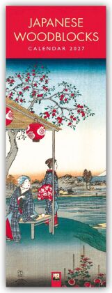 Japanese Woodblocks - Japanische Holzschnitte - Slimline-Kalender 2027 - Original Flame Tree Publish