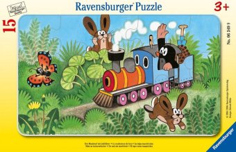 Ravensburger Kinderpuzzle - 06349 Der Maulwurf als Lokführer - Rahmenpuzzle für Kinder ab 3 Jahren,