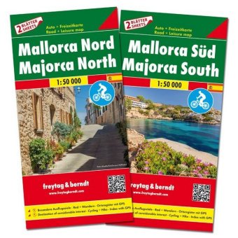 Freytag & Berndt Auto + Freizeitkarte Mallorca Nord und Süd, Set, Autokarten 1:50.000. Freytag & Ber