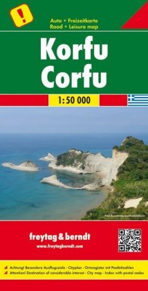 Korfu, Straßen- und Freizeitkarte 1:50.000, freytag & berndt. Korfoe. Corfu; Corfou