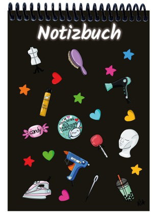 A 4 Notizblock Manga Items, schwarz, kariert
