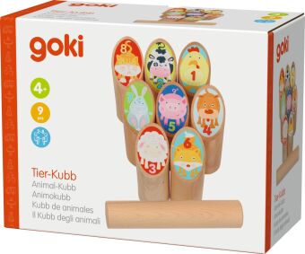 Wikingerspiel Tier Kubb, im Baumwollbeutel