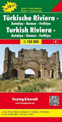 Türkische Riviera - Antalya - Kemer - Fethiye, Autokarte 1:150.000. Turkish Riviera - Antalya, Kemer