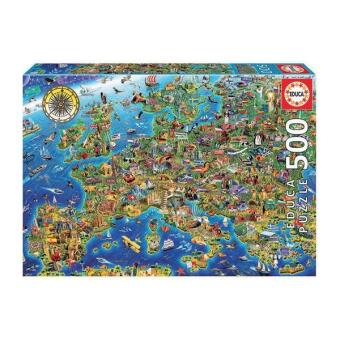 Verrückte Europakarte 500 Teile Puzzle