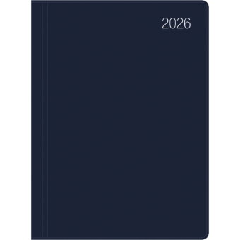 Zettler Taschenkalender 1T/1S blau 2026 - Timer 10 × 14 cm, 1 Tag pro Seite, flexibler Kunststoffein