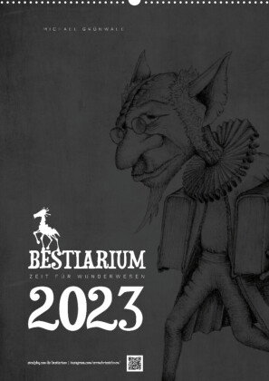 BESTIARIUM - ZEIT FÜR WUNDERWESENAT-Version (Wandkalender 2023 DIN A2 hoch)