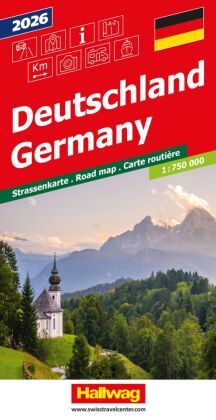 Hallwag Strassenkarte Deutschland 2027 1:750.000