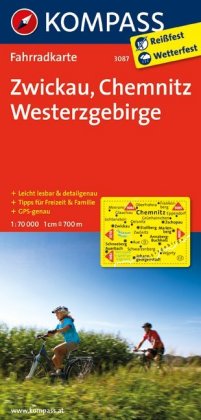 KOMPASS Fahrradkarte 3087 Zwickau - Chemnitz - Westerzgebirge 1:70.000