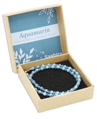 Aquamarin Saphira Edelsteinkette