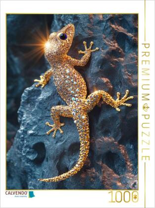 CALVENDO Puzzle Lebendige Juwelen der Natur - Goldene Echse | 1000 Teile Lege-Größe 64x48cm Foto-Puz