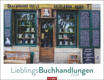 Lieblings-Buchhandlungen Kalender 2024. Fotokalender mit Aufnahmen der schönsten Buchhandlungen. Gro