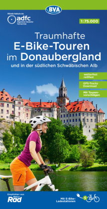 ADFC Traumhafte E-Bike-Touren im Donaubergland 1:75.000, reiß- und wetterfest, GPS-Tracks Download,