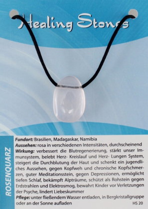 Rosenquarz Maxicard Healing Stones, R143-20
