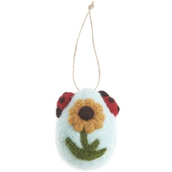 Aufhänger Ei Sonnenblume, Blau