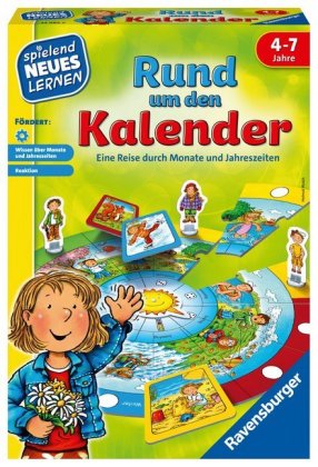 Ravensburger 24984 - Rund um den Kalender - Spielen und Lernen für Kinder, Lernspiel für Kinder von
