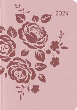 Ladytimer Mini Deluxe Salmon 2024 - Taschen-Kalender 8x11,5 cm - Tucson Einband - mit Motivprägung -