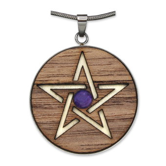 Edelstein "Waldzeichen" Amethyst Pentagramm