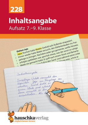 Inhaltsangabe. Aufsatz 7.-9. Klasse, A5-Heft