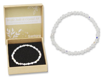 Weiße Jade Saphira Edelsteinarmband