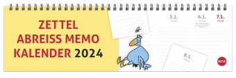 Zettelabreiß-Memo Wochenquerplaner 2024. Praktischer Tischquerkalender mit Kästchen zum Heraustrenne