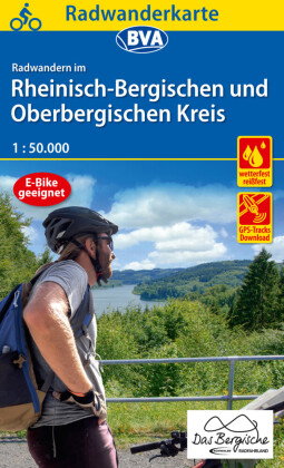 Radwanderkarte BVA Radwandern im Rheinisch-Bergischen und Oberbergischen Kreis 1:50.000, reiß- und w