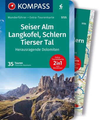 KOMPASS Wanderführer Seiser Alm, Langkofel, Schlern, Tierser Tal - Herausragende Dolomiten, 35 Toure
