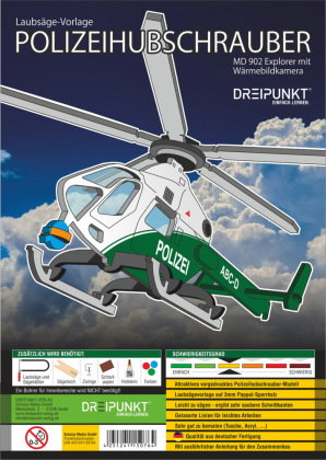 3D Laubsägevorlage Polizeihubschrauber