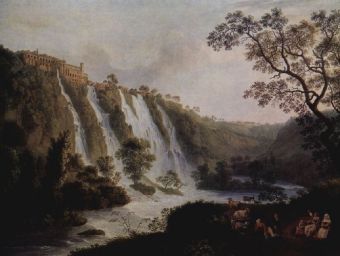 Jacob Philipp Hackert - Villa des Maecenas mit den Wasserfällen in Tivoli - 1.000 Teile (Puzzle)