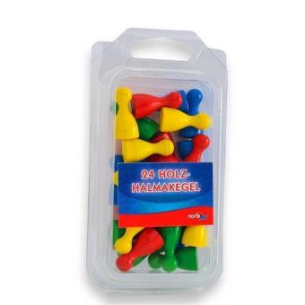 24 bunte Halmakegel aus Holz (Spiel-Zubehör)