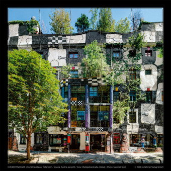 Hundertwasser Puzzle mit Grußkarte
