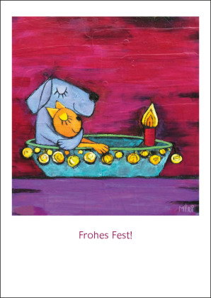 Miri - Frohes Fest, Boot - Briefkarte ohne Umschlag