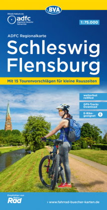 ADFC-Regionalkarte Schleswig Flensburg, 1:75.000, mit Tagestourenvorschlägen, reiß- und wetterfest,