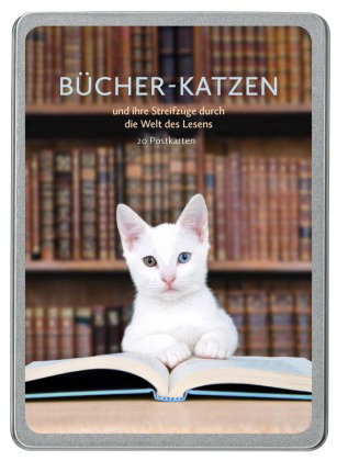 Bücher-Katzen Postkarten VE 20