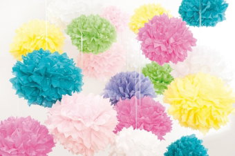 Bastel-Set Seidenpapierpompons, hellgrün