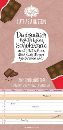 Cute as a button 2024 Familienplaner - Familien-Timer - Termin-Planer - Kinder-Kalender - Familien-K