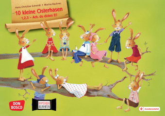 10 kleine Osterhasen. 1,2,3 - Ach, du dickes Ei! Kamishibai Bildkartenset