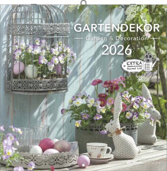 Alpha Edition - Gartendekor Kalender 2026 - Broschürenkalender 30×30 cm, aufgeklappt 30×60 cm mit 12
