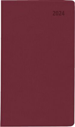 Taschenplaner Leporello PVC bordeaux 2024 9,5x16 1M/1S