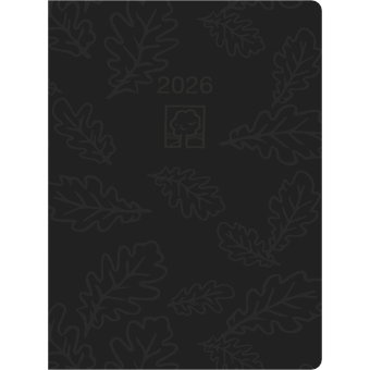 Zettler Taschenkalender 1T/1S anthrazit Blauer Engel 2026 - Timer 10 × 14 cm, 1 Tag pro Seite, Recyc