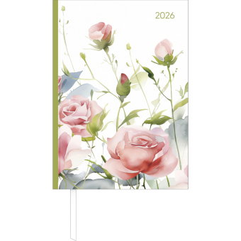 Alpha Edition - Buchkalender Style Roses A5 2026 - Büro- & Cheftimer A5 (ca. 15×21 cm) 1 Tag/Seite m